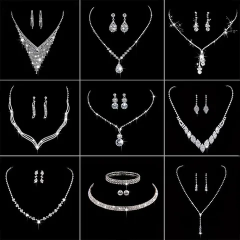 Luxuriös Braut Geometrisch Strass Quaste Frau Schmuck-Set