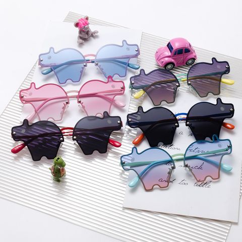 Hip-Hop Streetwear Hippopotamus Tac Polygon Frameless Kids Sunglasses