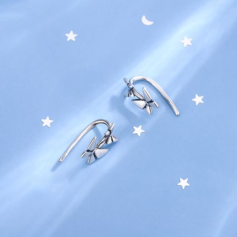 1 Pair Sweet Butterfly Plating Sterling Silver Ear Studs