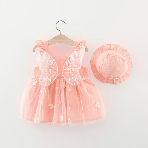Princess Solid Color Cotton Girls Dresses
