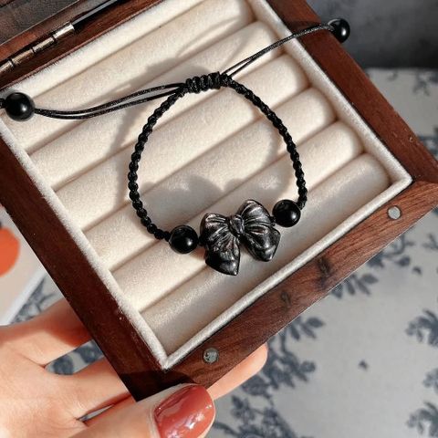 Simple Style Bow Knot Natural Stone Rope Women's Bracelets Necklace