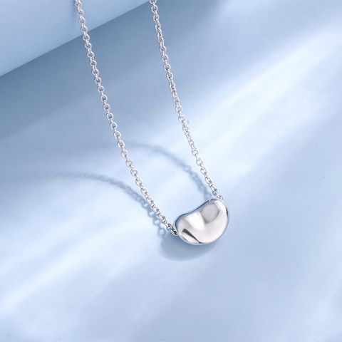 Sterling Silver Simple Style Geometric Plating Pendant Necklace