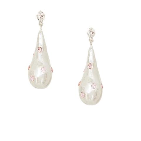 1 Pair Simple Style Water Droplets Copper Silver Plated Drop Earrings