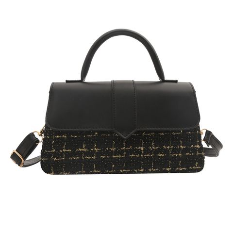 Women's Pu Leather Plaid Elegant Flip Cover Handbag