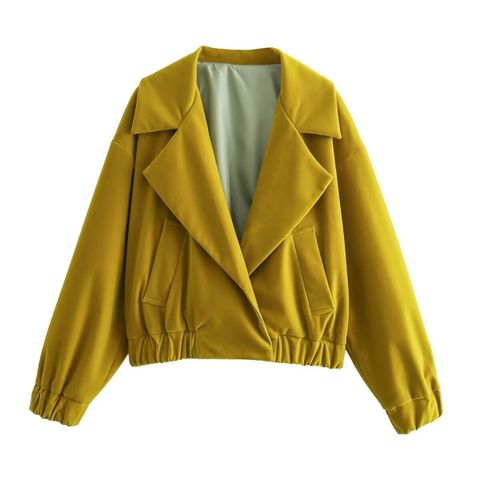 Women's Streetwear Solid Color Pocket Double Breasted Coat Jacket