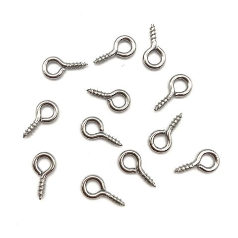100 PCS/Package 4*10mm 5*12mm 8.5*17mm 304 Stainless Steel Solid Color Polished Sheep Eye Studs