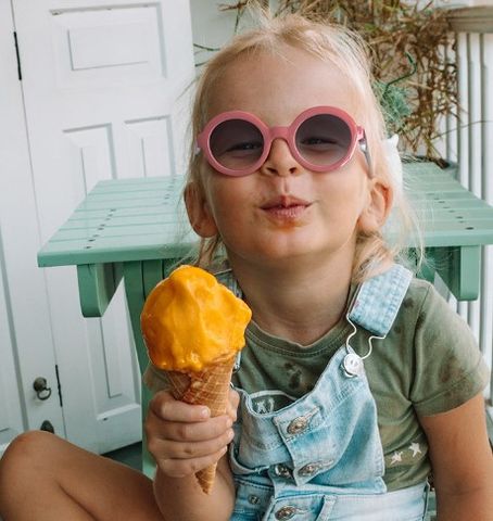 Cute Sweet Geometric Pc Round Frame Full Frame Kids Sunglasses