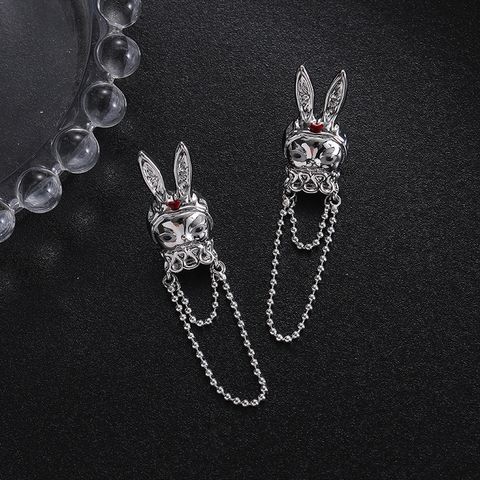 1 Pair IG Style Cute Rabbit Tassel Plating Chain Copper Ear Studs