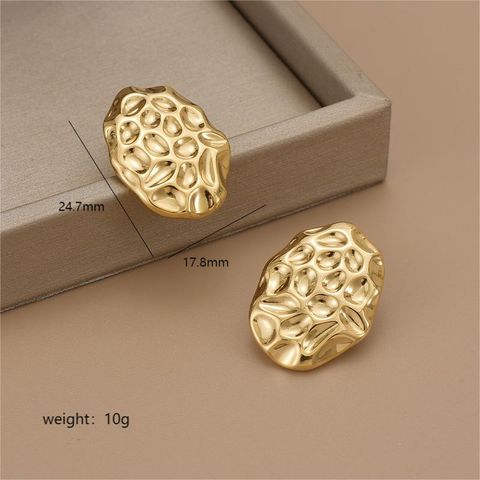 1 Pair Simple Style Heart Shape Polishing Plating Stainless Steel 18K Gold Plated Ear Studs