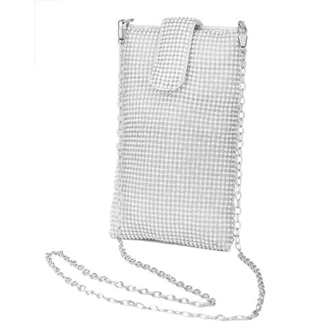 Women's Rhinestone Solid Color Streetwear Magnetic Buckle Crossbody Bag