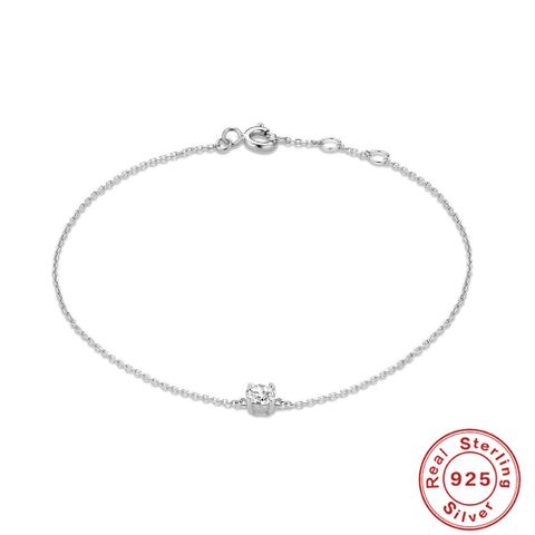 Sterling Silver Simple Style Heart Shape Bracelets