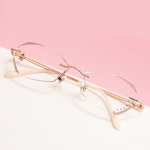 Simple Style Solid Color Acrylic Polygon Frameless Optical Glasses