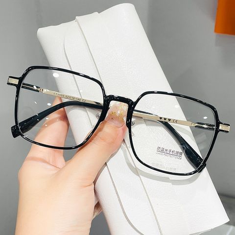 Elegant Simple Style Solid Color Resin Square Full Frame Optical Glasses