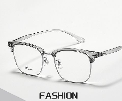 Simple Style Solid Color Resin Oval Frame Full Frame Optical Glasses