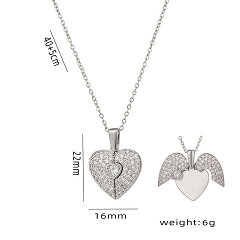 Titanium Steel Elegant Sweet Heart Shape Plating Pendant Necklace