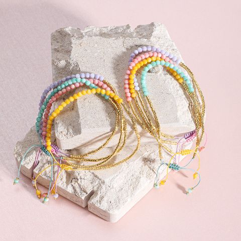 Style Simple Rond Cristal Artificiel Perlé Femmes Bracelets