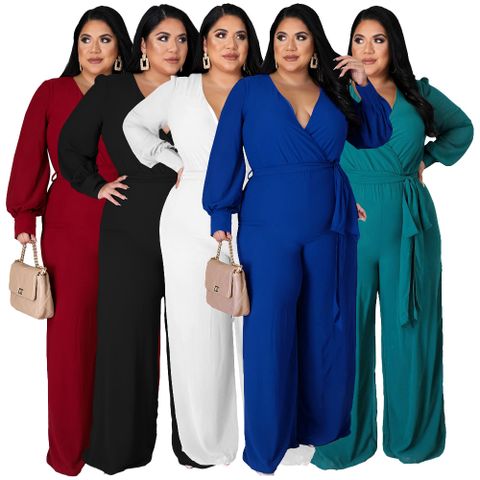 Women's Daily Streetwear Solid Color Full Length Jumpsuits
