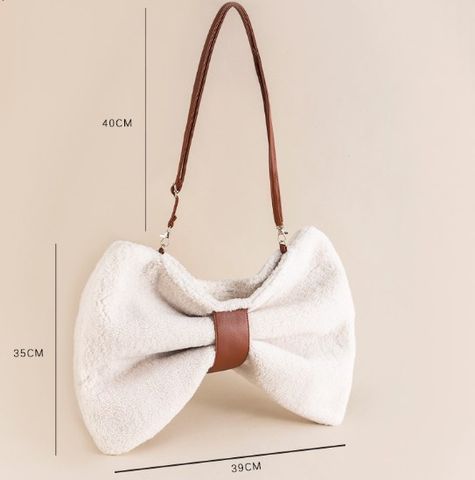 Women's Medium Canvas Bow Knot Streetwear Zipper Crossbody Bag