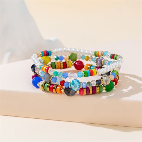 Style Simple Bloc De Couleur Cristal Artificiel Perlé Femmes Bracelets