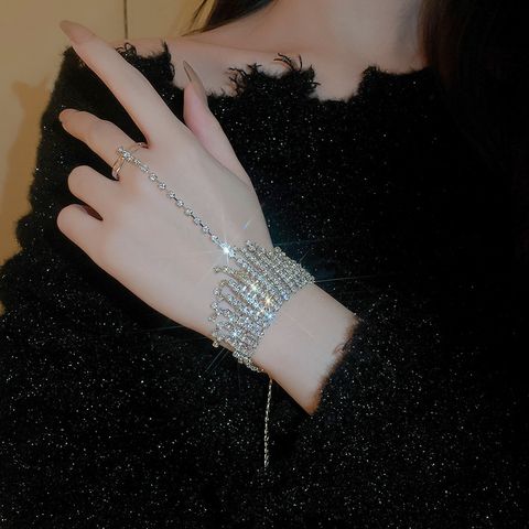 Elegante Glamour Geométrico Aleación Borla Diamantes De Imitación Mujeres Pulsera