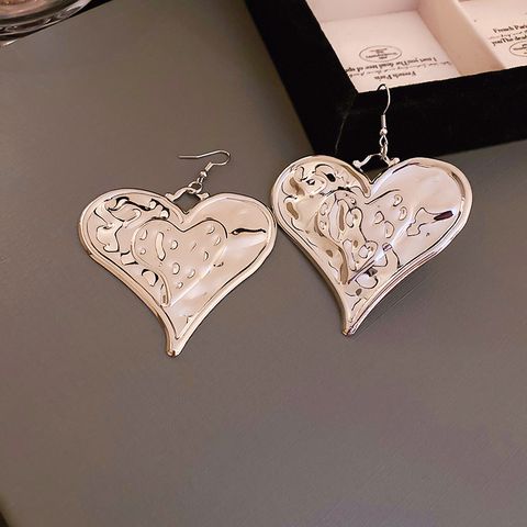 Exaggerated Simple Style Heart Shape Alloy Plating Women's Earrings Necklace