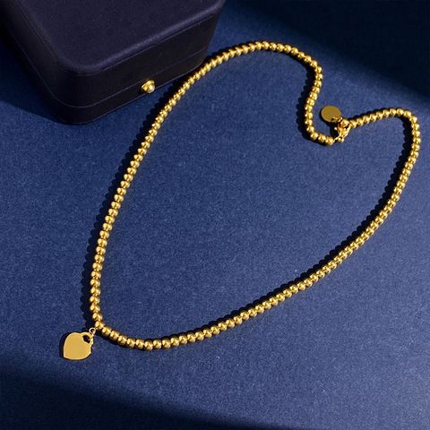 Copper 18K Gold Plated Commute Heart Shape Pendant Necklace
