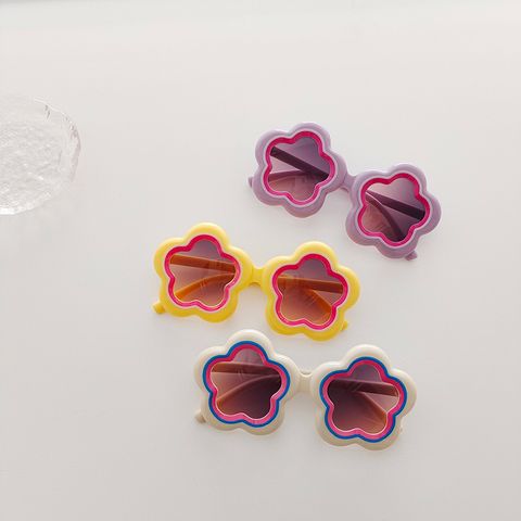 Hip-Hop Sweet Artistic Flower Pc Resin Oval Frame Full Frame Kids Sunglasses