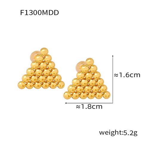 1 Par Casual Estilo Simple Triángulo Rombo Enchapado Acero Titanio Chapados en oro de 18k Pendientes