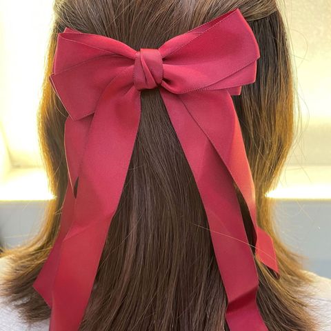 Women's Elegant Simple Style Bow Knot Silk Hair Clip