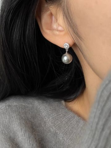 1 Pair IG Style Sweet Flower Hollow Out Inlay Alloy Rhinestones Pearl Drop Earrings Ear Cuffs Ear Studs