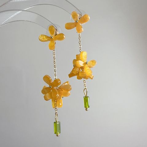 1 Pair Original Design Flower Handmade Arylic Drop Earrings