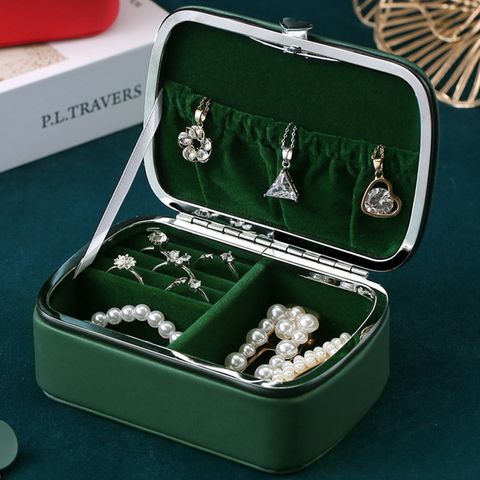 Classical Solid Color Pu Leather Jewelry Boxes