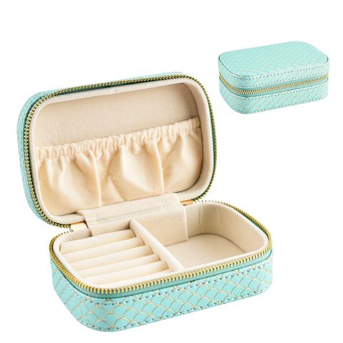 Classical Stripe Pu Leather Jewelry Boxes