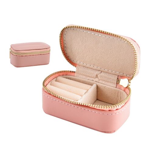 Casual Solid Color Pu Leather Jewelry Boxes