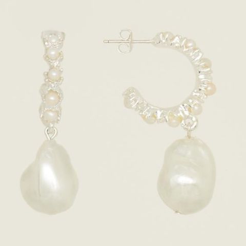 1 Pair Simple Style Geometric Plating Imitation Pearl Copper Drop Earrings