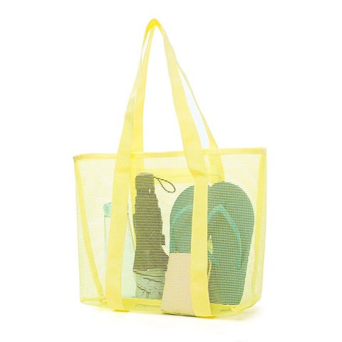 Women's Medium Polyester Solid Color Streetwear Open Beach Bag