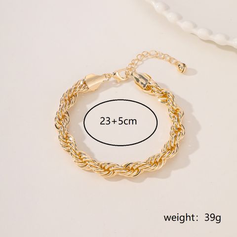 Casual Retro Solid Color 18K Gold Plated Iron Wholesale Anklet