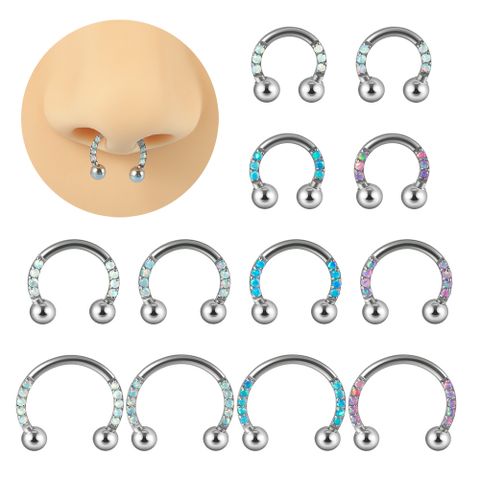 2 Pieces Nose Rings & Studs Lady U Shape Stainless Steel Polishing Nose Ring