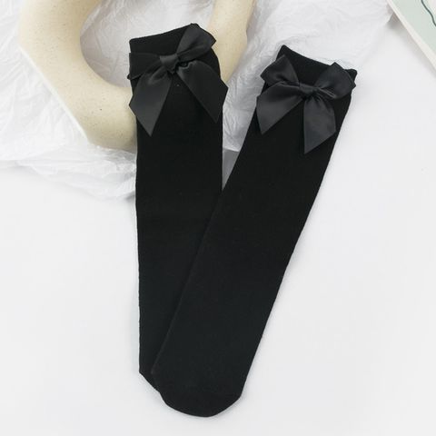 Girl'S Cute Bow Knot Cotton Crew Socks 1 Set