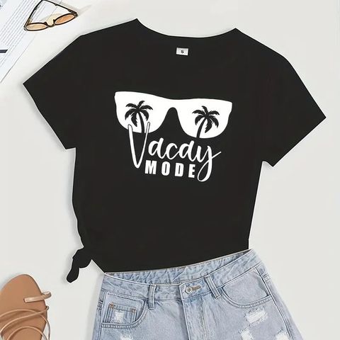 Women's T-shirt Short Sleeve T-Shirts Casual Printing Letter