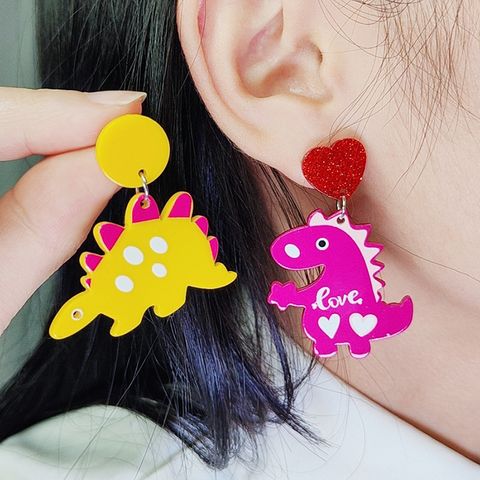 1 Pair Cartoon Style Cute Dinosaur Arylic Drop Earrings