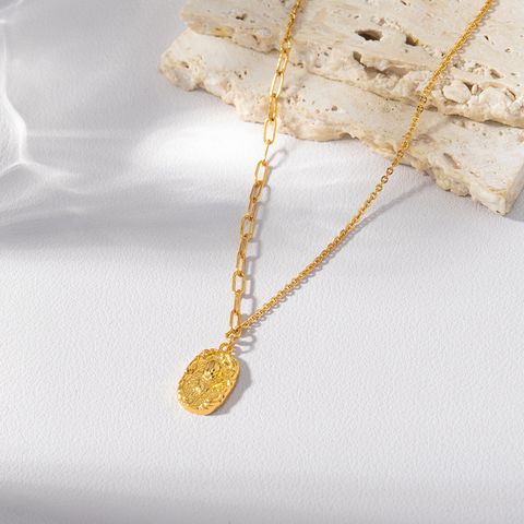 Vintage Style Flower Alloy Plating Gold Plated Women's Pendant Necklace