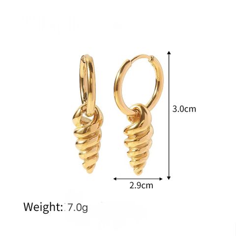 1 Pair Simple Style Classic Style Heart Shape Stainless Steel 18K Gold Plated Earrings