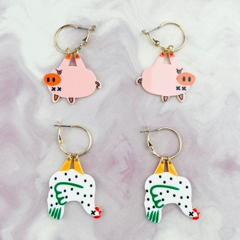 1 Pair Cartoon Style Cute Animal Arylic Drop Earrings
