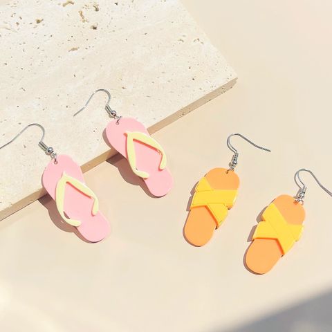 1 Pair Cartoon Style Cute Slippers Arylic Drop Earrings