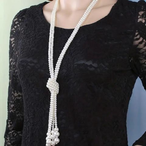 Elegant Pearl Synthetic Resin Wholesale Sweater Chain