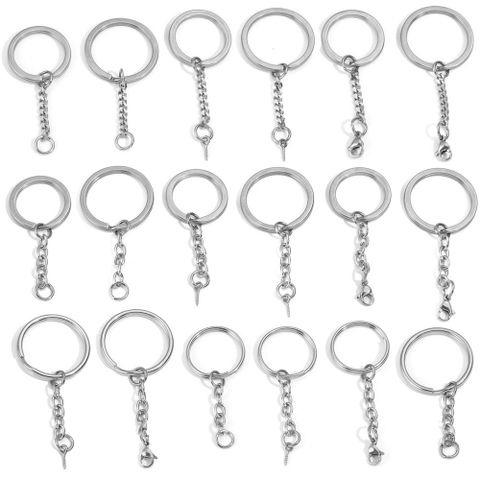 5 PCS/Package 25*35mm 30*35mm Stainless Steel Solid Color Polished Keychain Accessories