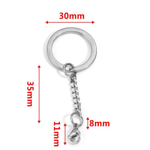 5 PCS/Package 25*35mm 30*35mm Stainless Steel Solid Color Polished Keychain Accessories