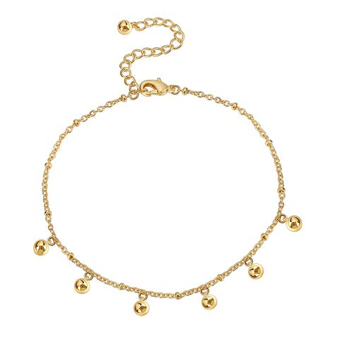IG Style Simple Style Devil's Eye Heart Shape Fish Copper Hollow Out 18K Gold Plated Women's Anklet