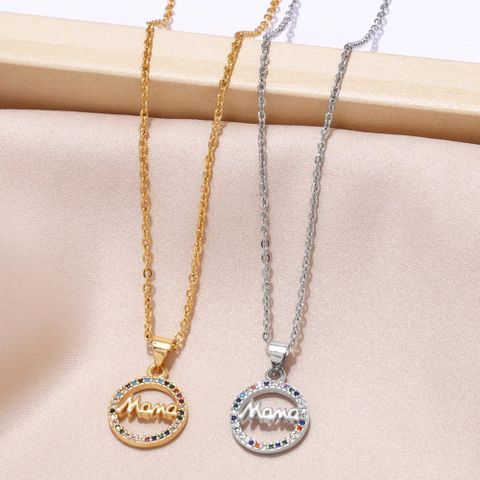Copper Simple Style Geometric Letter Plating Pendant Necklace